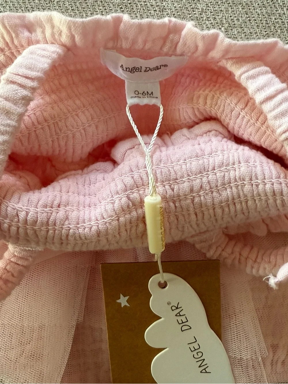 🩰NWT Angel Dear Organic Muslin Tutu Bubble Romper Pink Size 0-6M Baby Girl 🩰